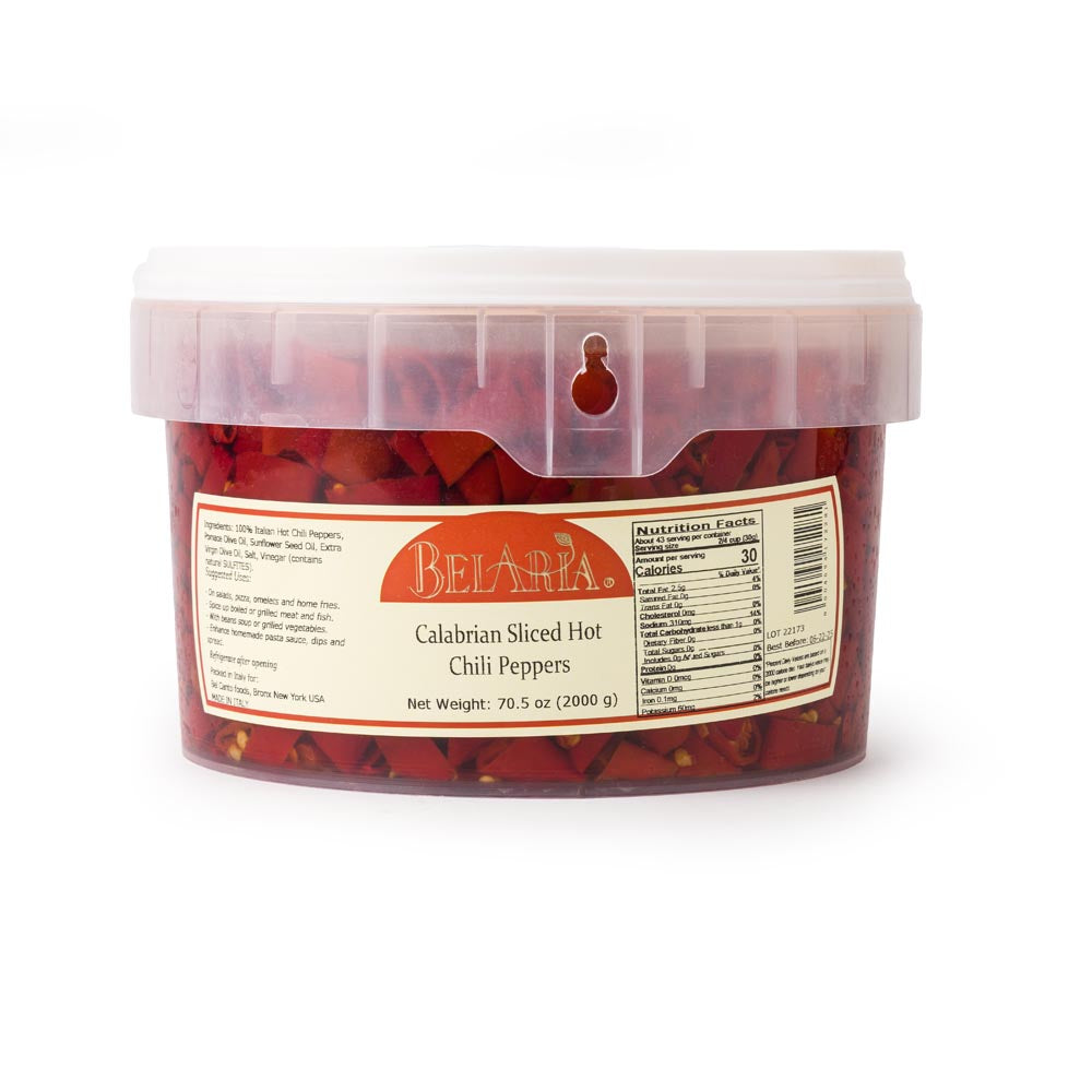 Wholesale BelAria Sliced Chili Peppers From Calabria 2kg- Bulk