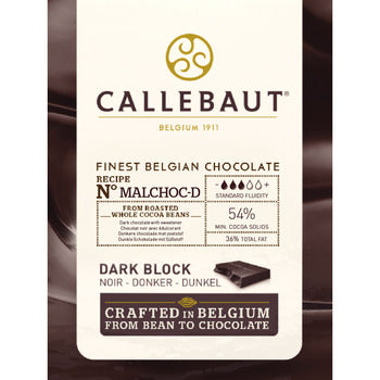 Wholesale Callebaut 54% No Sugar Added Dark Chocolate Block 5kg- Bulk