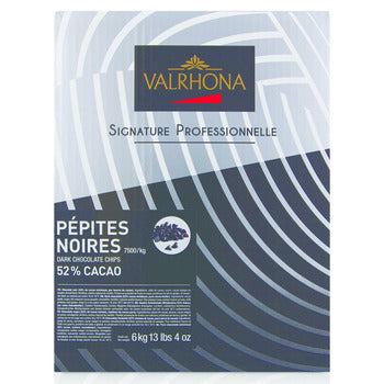Wholesale Valrhona 52% Dark Chocolate Chips 7500 Count 6kg- Bulk