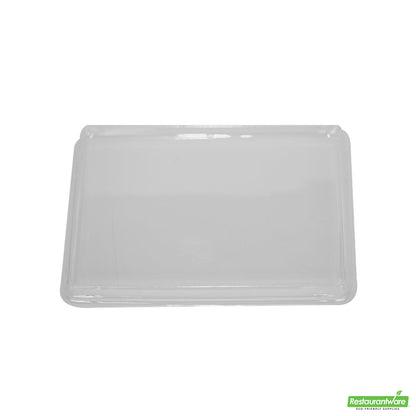 Wholesale Restaurantware Cafe Vision Rectangle Clear Plastic Lid - Fits Medium Click Lock Container- Bulk