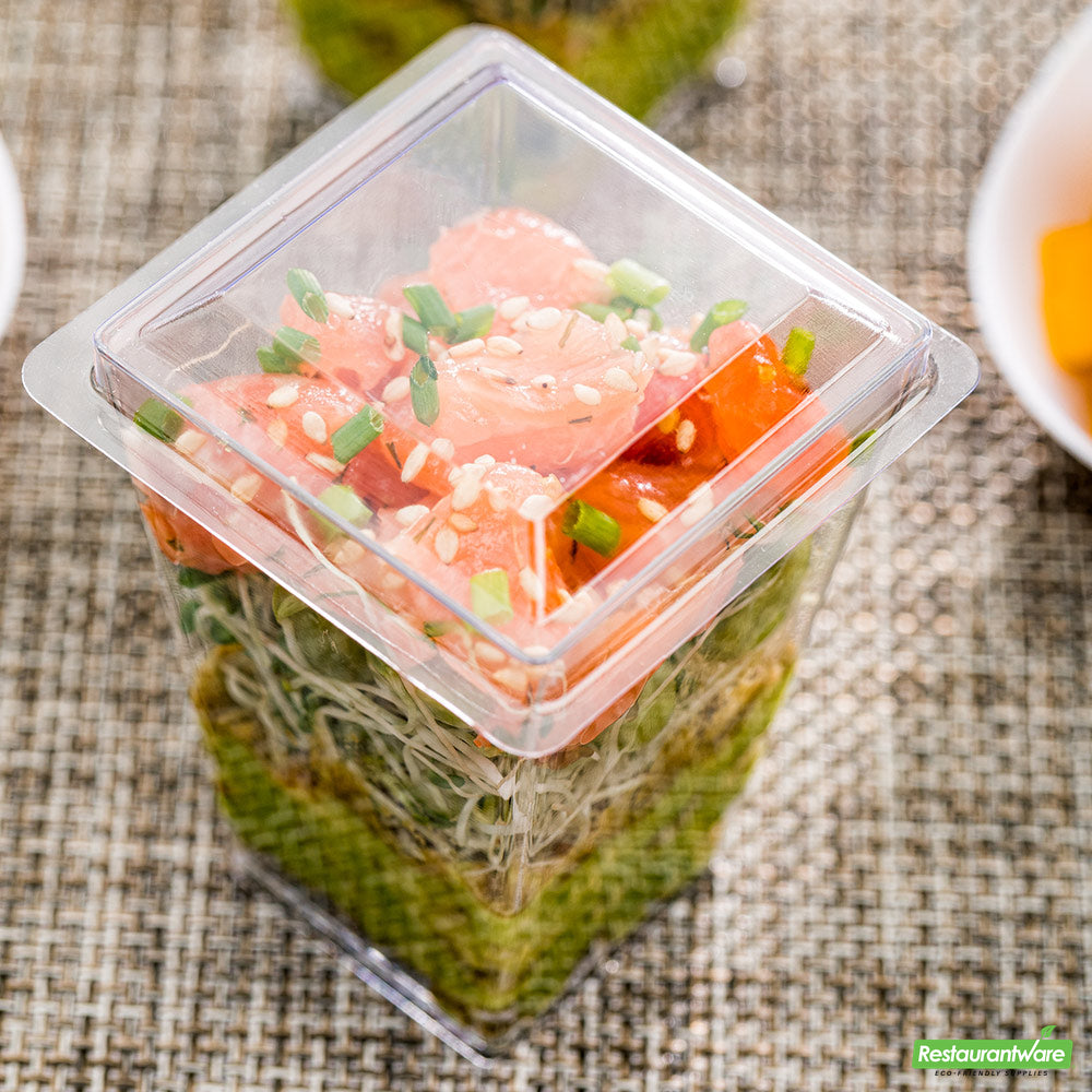 Wholesale Restaurantware Square Clear Plastic Lid - Fits Bonito Cup - 1.8" X 1.8" X 0.5"- Bulk