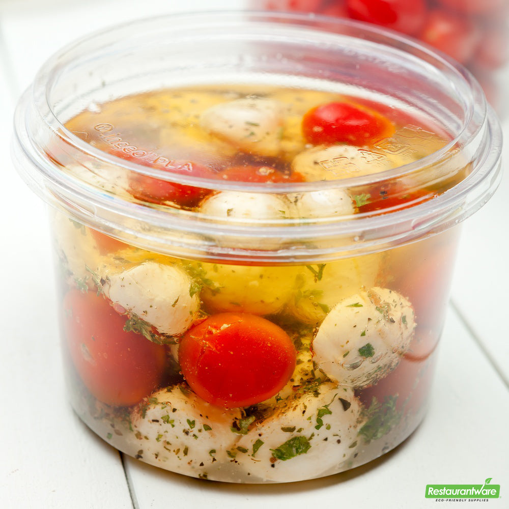 Wholesale Restaurantware Basic Nature Round Clear Pla Plastic Lid - Fits to Go Deli Container, Compostable- Bulk