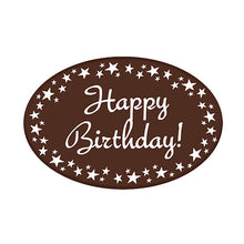Wholesale Varda "Happy Birthday" Oval Chocolate Décor- Bulk