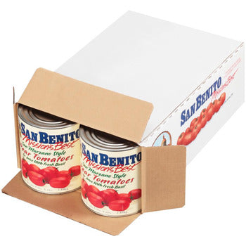 Wholesale San Benito San Benito Whole Peeled Pear Tomatoes with Basil- Bulk