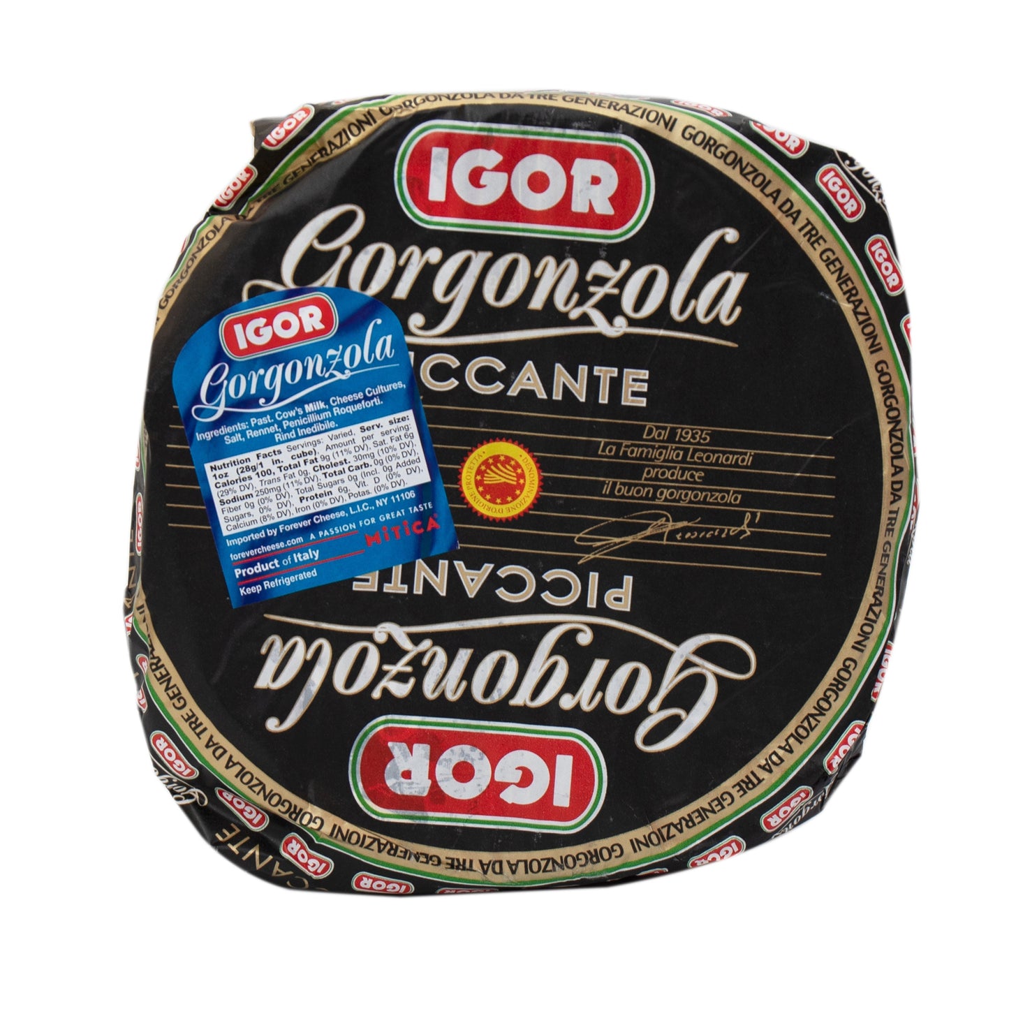 Wholesale IGOR Mountain Piccate Gorgonzola Cheese 14lb- Bulk