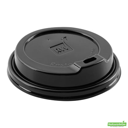 Wholesale Restaurantware Black Plastic Coffee Cup Lid - Fits 8, 12, 16 and 20 Oz- Bulk