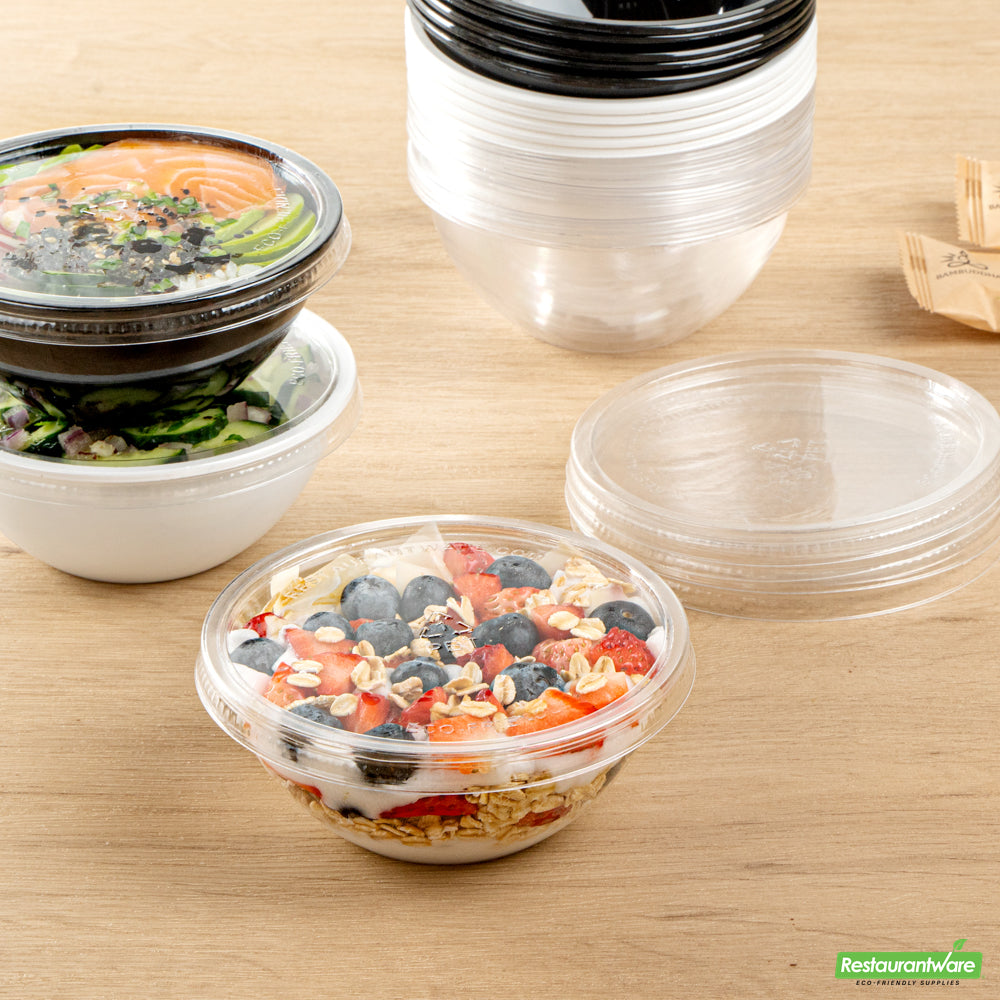 Wholesale Restaurantware Round Clear Plastic Lid - Fits 7 Oz Salad Bowl- Bulk
