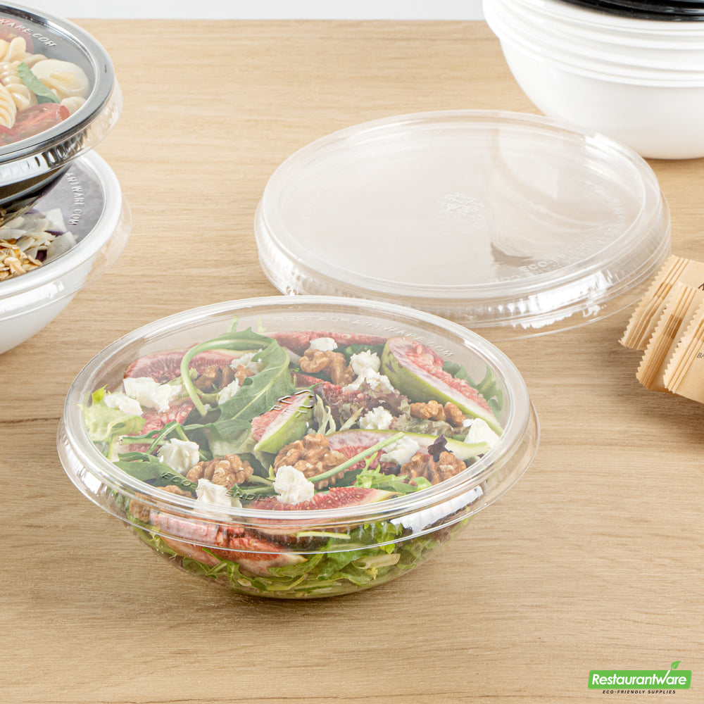 Wholesale Restaurantware Round Clear Plastic Lid - Fits 21 Oz Salad Bowl- Bulk
