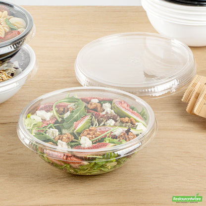 Wholesale Restaurantware Round Clear Plastic Lid - Fits 21 Oz Salad Bowl- Bulk