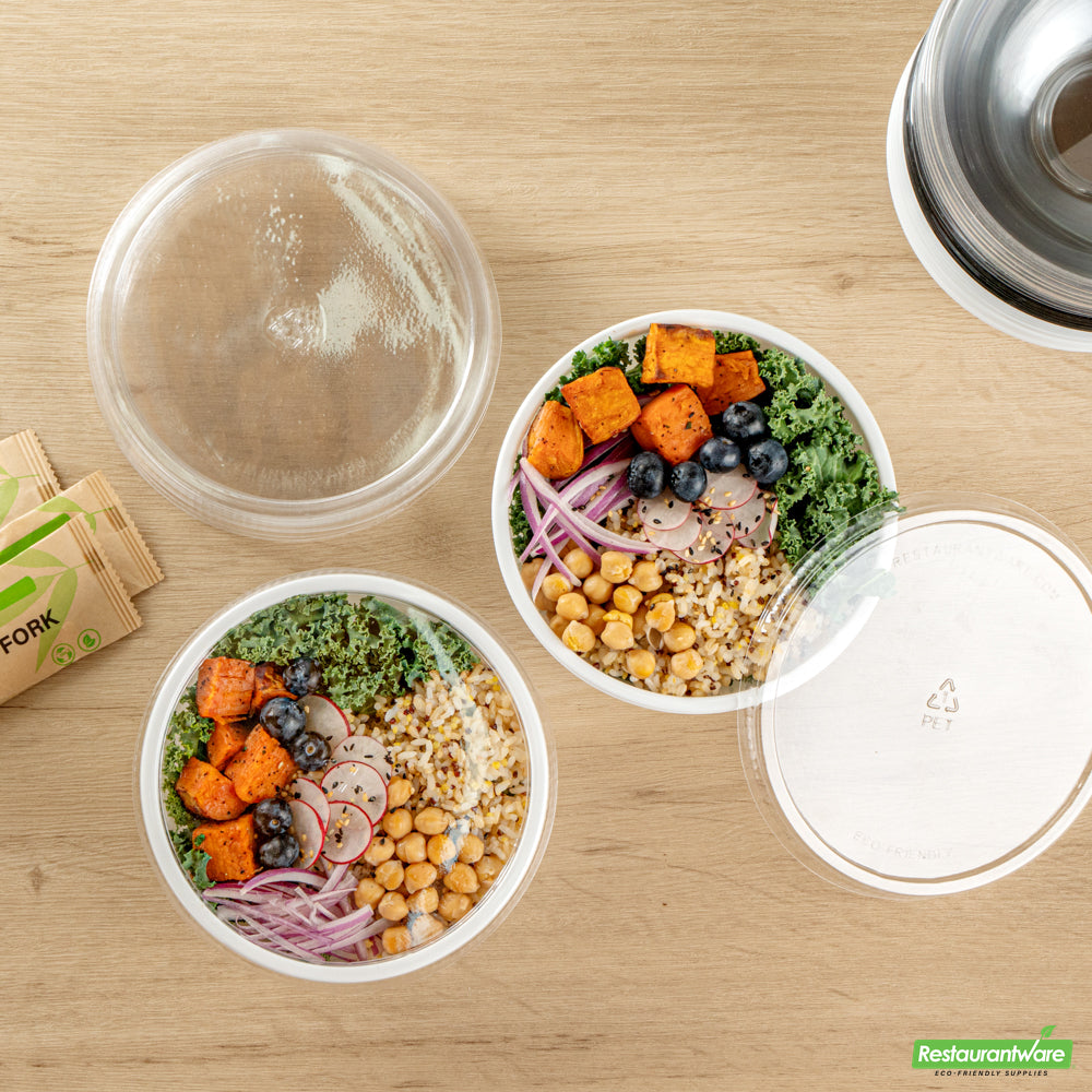 Wholesale Restaurantware Round Clear Plastic Lid - Fits 18 Oz Salad Bowl- Bulk