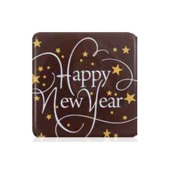 Wholesale Leman Happy New Year Dark Chocolate Square- Bulk