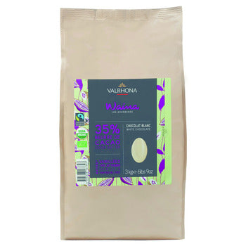 Wholesale Valrhona 35% Waina White Chocolate Fair Trade Organic 3kg- Bulk