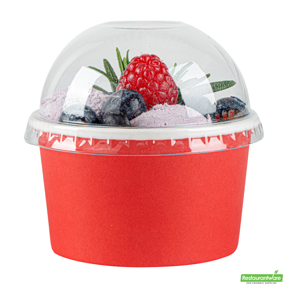 Wholesale Restaurantware Coppetta Round Clear Plastic To Go Cup Dome Lid - Fits 5 oz- Bulk