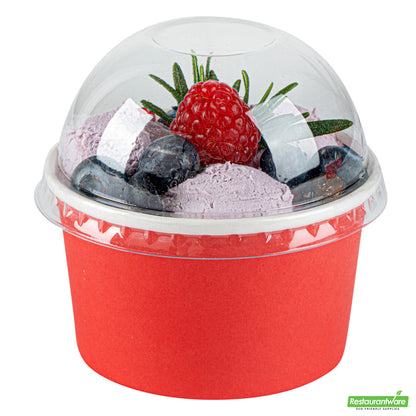 Wholesale Restaurantware Coppetta Round Clear Plastic To Go Cup Dome Lid - Fits 5 oz- Bulk