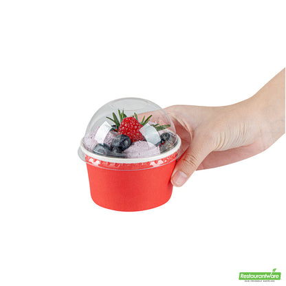 Wholesale Restaurantware Coppetta Round Clear Plastic To Go Cup Dome Lid - Fits 5 oz- Bulk