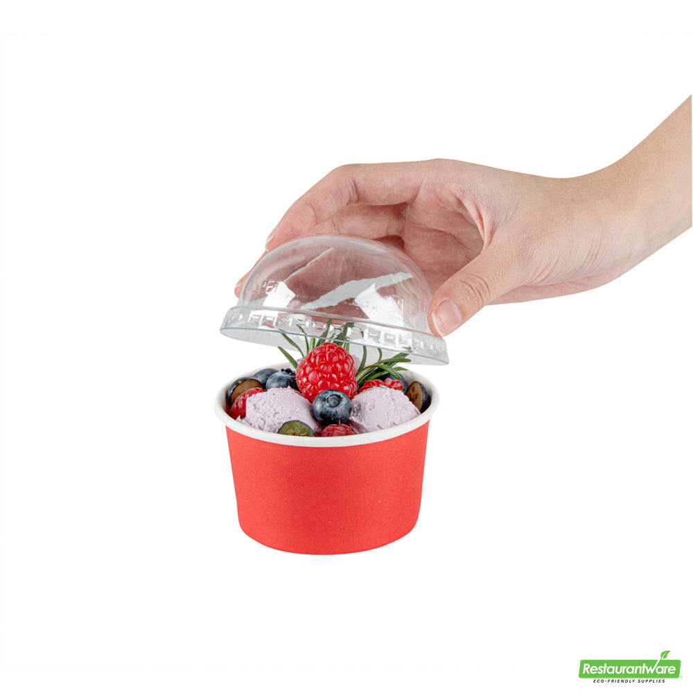 Wholesale Restaurantware Coppetta Round Clear Plastic To Go Cup Dome Lid - Fits 5 oz- Bulk