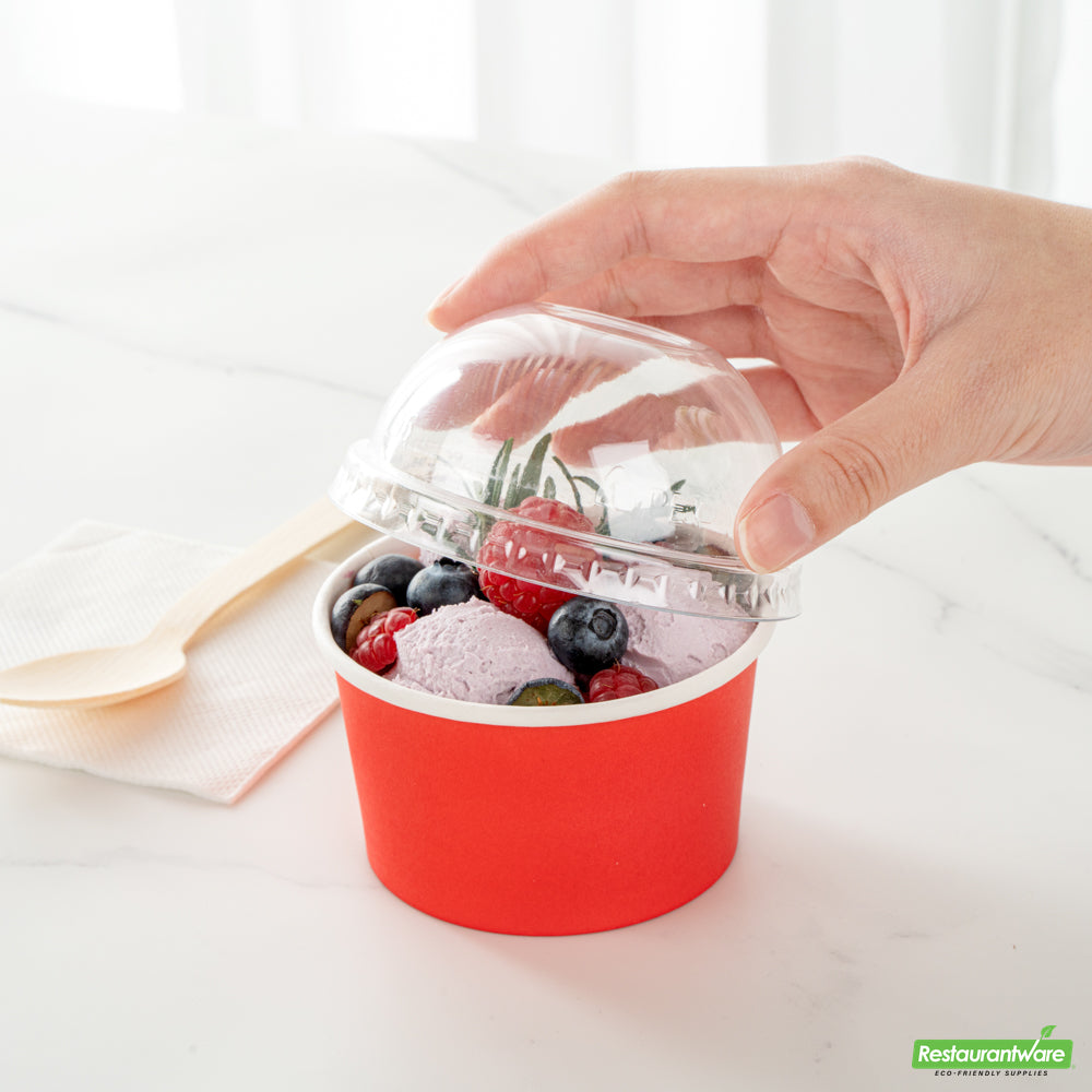 Wholesale Restaurantware Coppetta Round Clear Plastic To Go Cup Dome Lid - Fits 5 oz- Bulk
