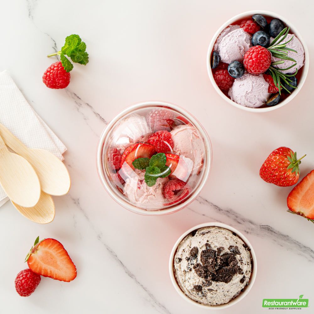 Wholesale Restaurantware Coppetta Round Clear Plastic to Go Cup Dome Lid - Fits 8 Oz- Bulk