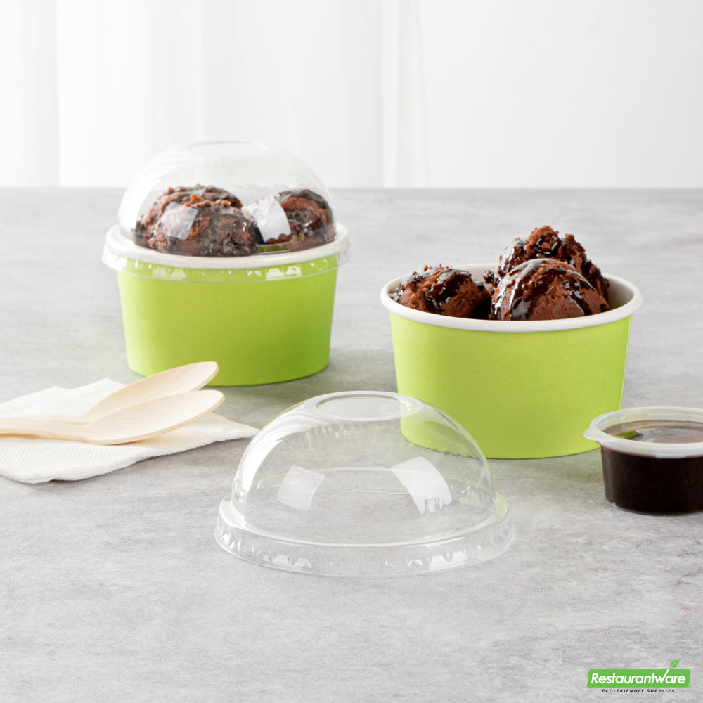 Wholesale Restaurantware Coppetta Round Clear Plastic to Go Cup Dome Lid - Fits 8 Oz- Bulk