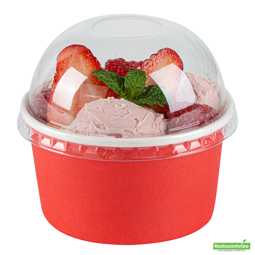 Wholesale Restaurantware Coppetta Round Clear Plastic to Go Cup Dome Lid - Fits 8 Oz- Bulk