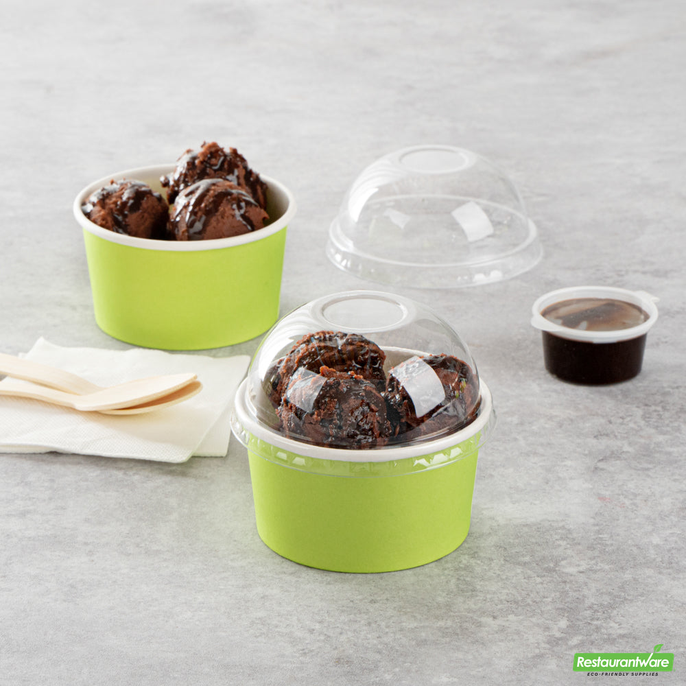 Wholesale Restaurantware Coppetta Round Clear Plastic to Go Cup Dome Lid - Fits 8 Oz- Bulk
