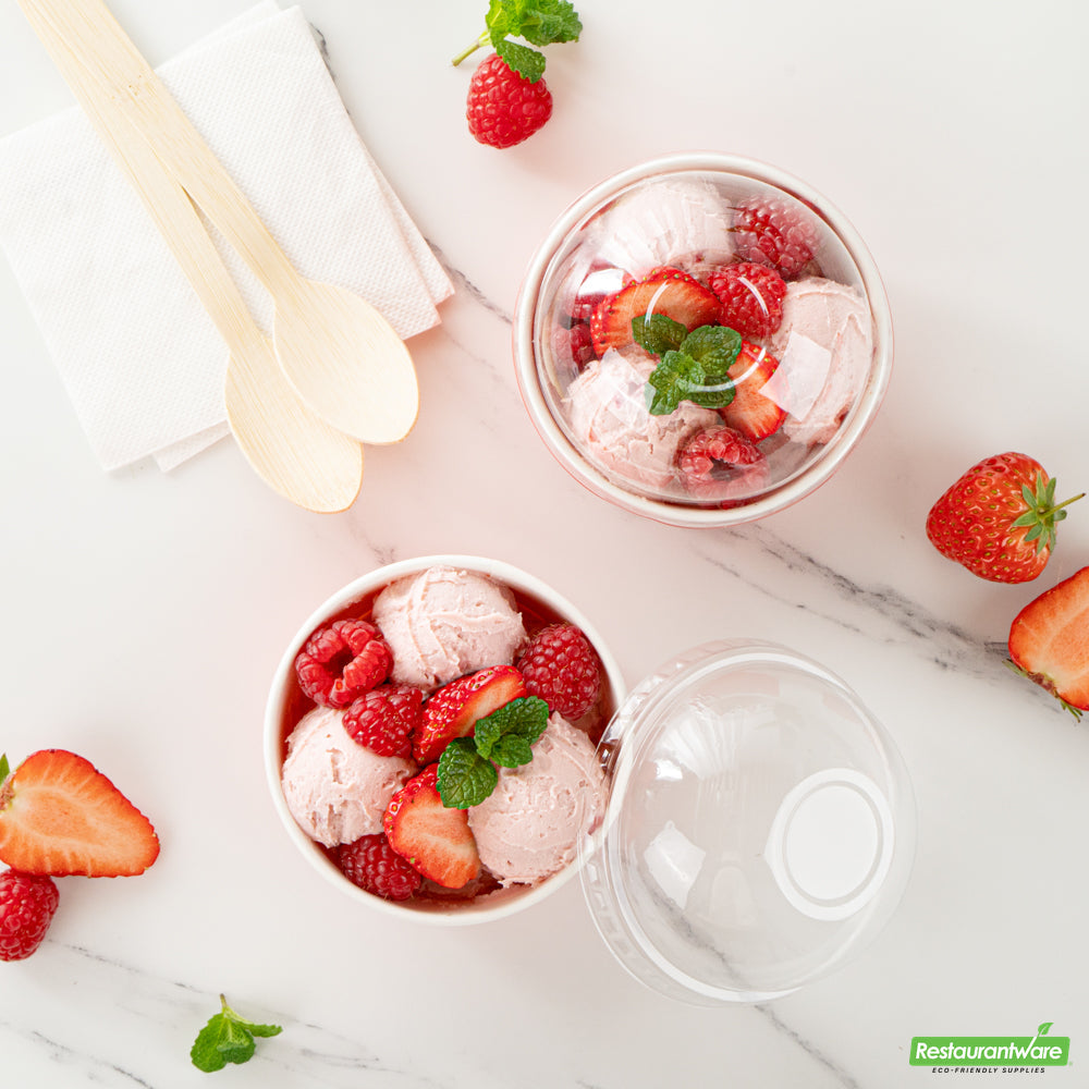 Wholesale Restaurantware Coppetta Round Clear Plastic to Go Cup Dome Lid - Fits 8 Oz- Bulk