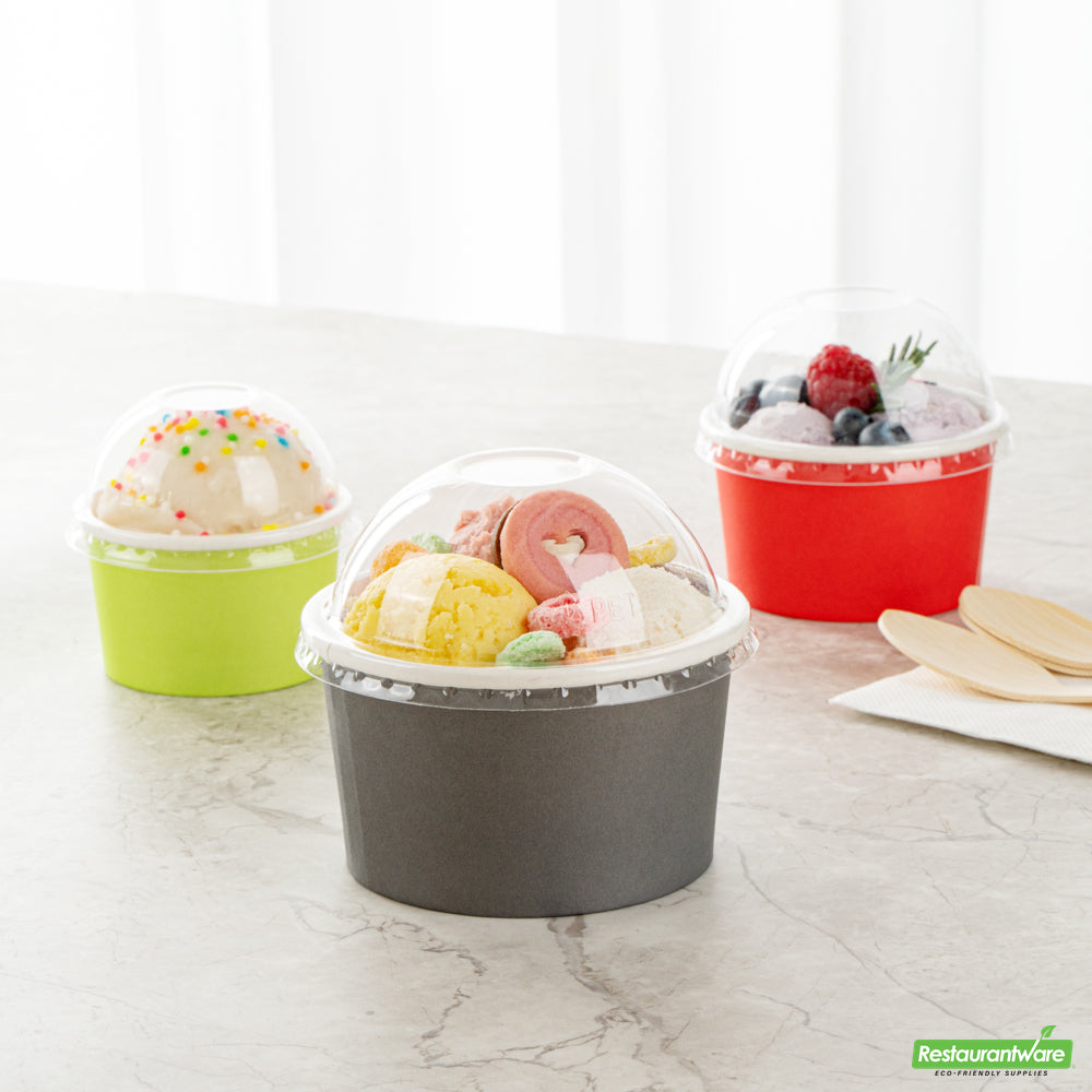Wholesale Restaurantware Coppetta Round Clear Plastic To Go Cup Dome Lid - Fits 12 oz- Bulk