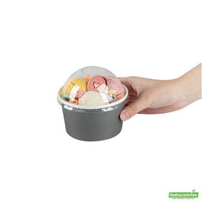 Wholesale Restaurantware Coppetta Round Clear Plastic To Go Cup Dome Lid - Fits 12 oz- Bulk