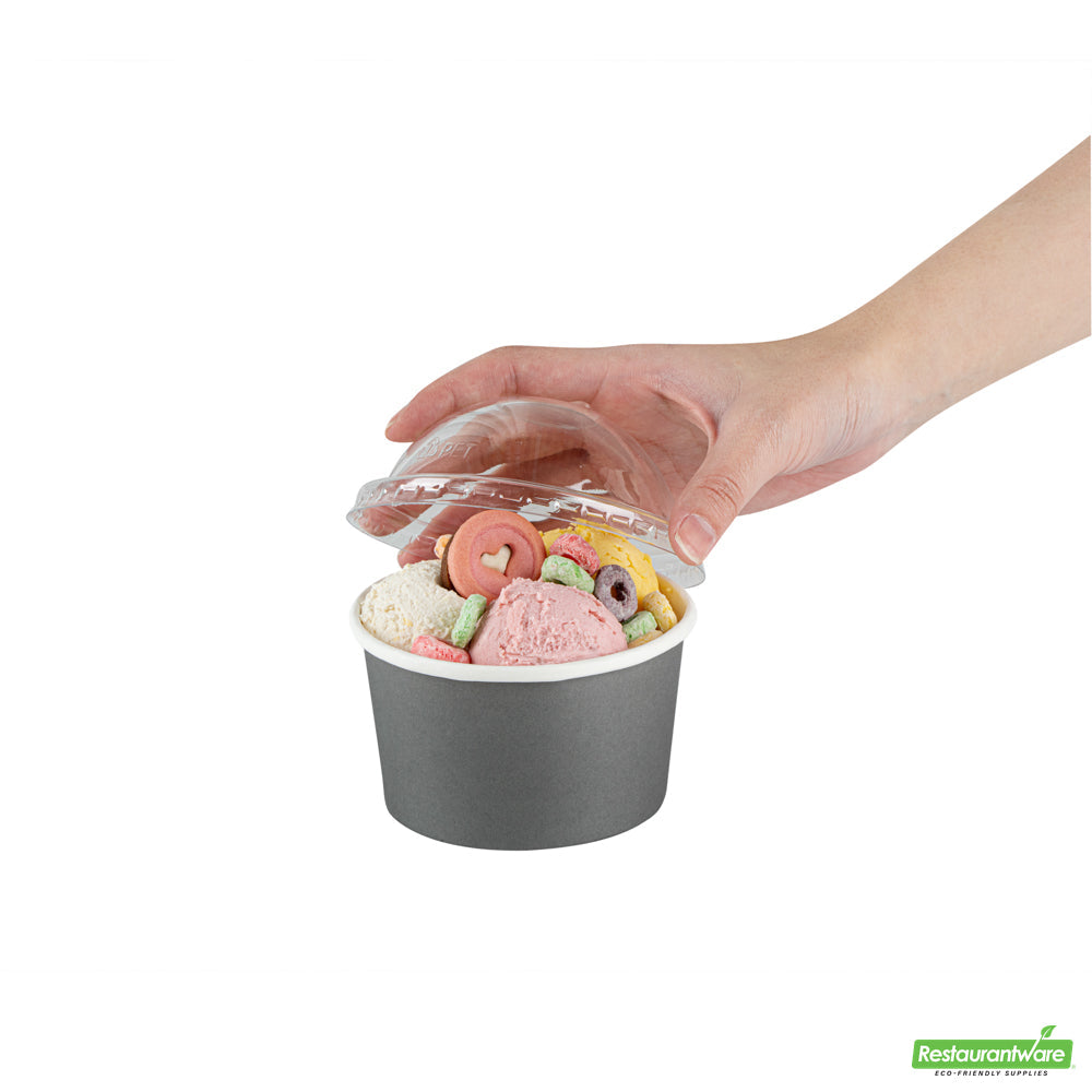 Wholesale Restaurantware Coppetta Round Clear Plastic To Go Cup Dome Lid - Fits 12 oz- Bulk