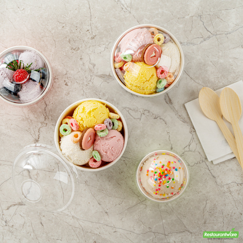Wholesale Restaurantware Coppetta Round Clear Plastic To Go Cup Dome Lid - Fits 12 oz- Bulk