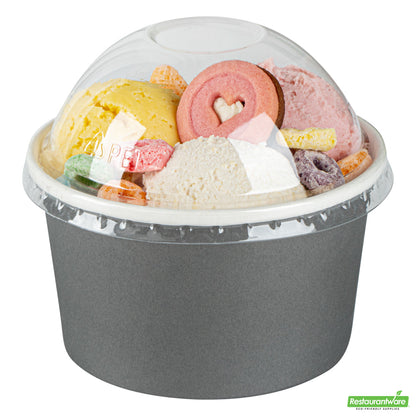 Wholesale Restaurantware Coppetta Round Clear Plastic To Go Cup Dome Lid - Fits 12 oz- Bulk