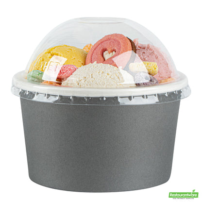 Wholesale Restaurantware Coppetta Round Clear Plastic To Go Cup Dome Lid - Fits 12 oz- Bulk