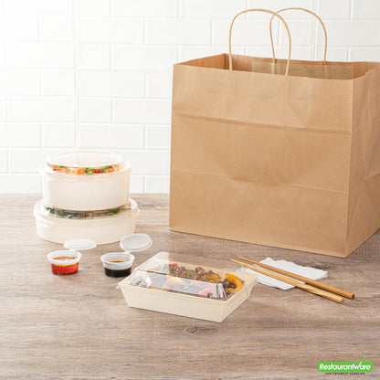 Wholesale Restaurantware Taipei Clear Plastic Lid - Fits Rectangle Poplar Short Flare Container- Bulk
