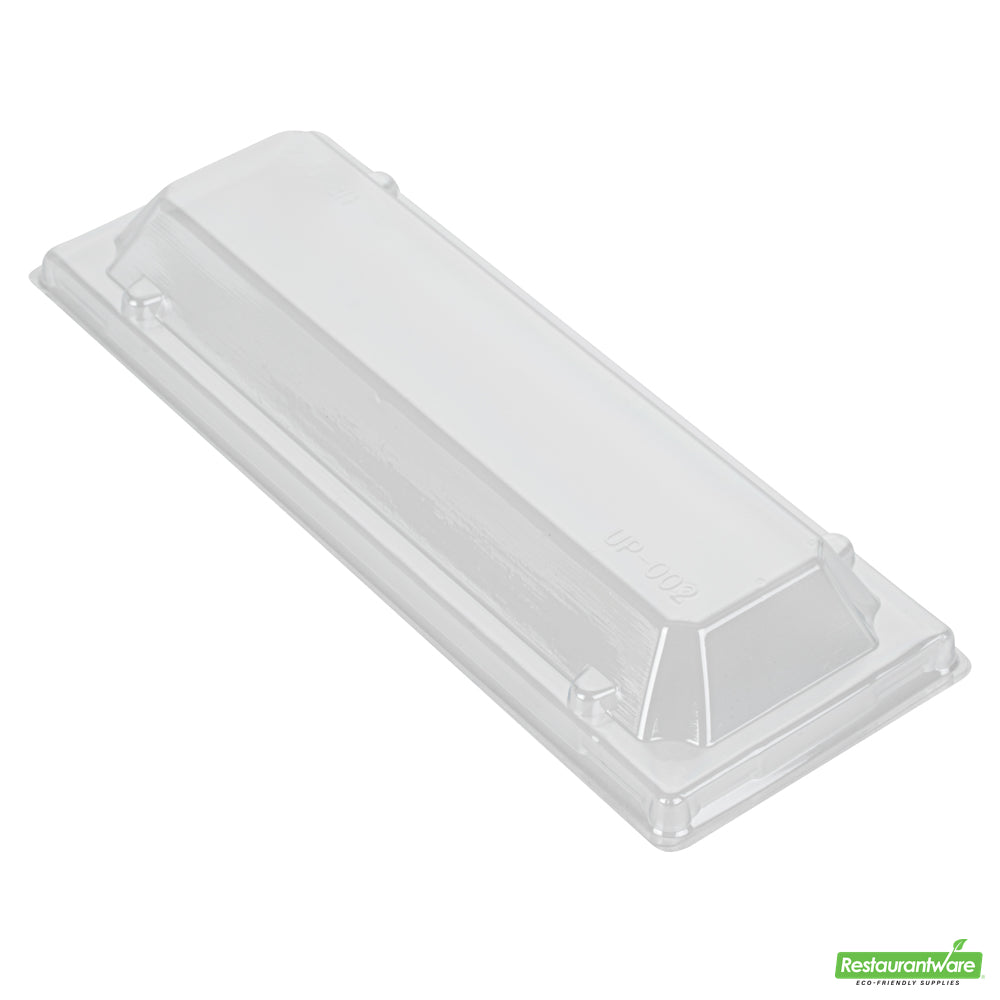 Wholesale Restaurantware Taipei Clear Plastic Lid - Fits Rectangle Poplar Long Flare Container- Bulk