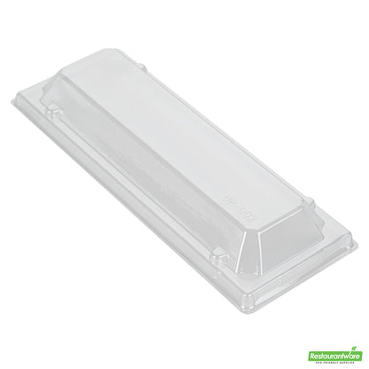 Wholesale Restaurantware Taipei Clear Plastic Lid - Fits Rectangle Poplar Long Flare Container- Bulk