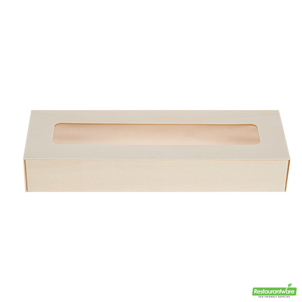 Wholesale Restaurantware Taipei 9 Oz Rectangle Poplar Container - with Window Flap Lid- Bulk