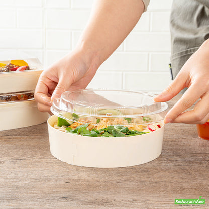 Wholesale Restaurantware Plastic Lid - Fits Poplar Large Container - 6.3" X 6.8" X 0.8"- Bulk