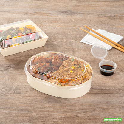 Wholesale Restaurantware Taipei Clear Plastic Lid - Fits Oval Poplar Container- Bulk