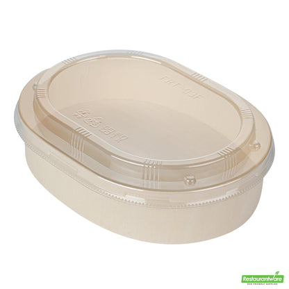 Wholesale Restaurantware Taipei Clear Plastic Lid - Fits Oval Poplar Container- Bulk