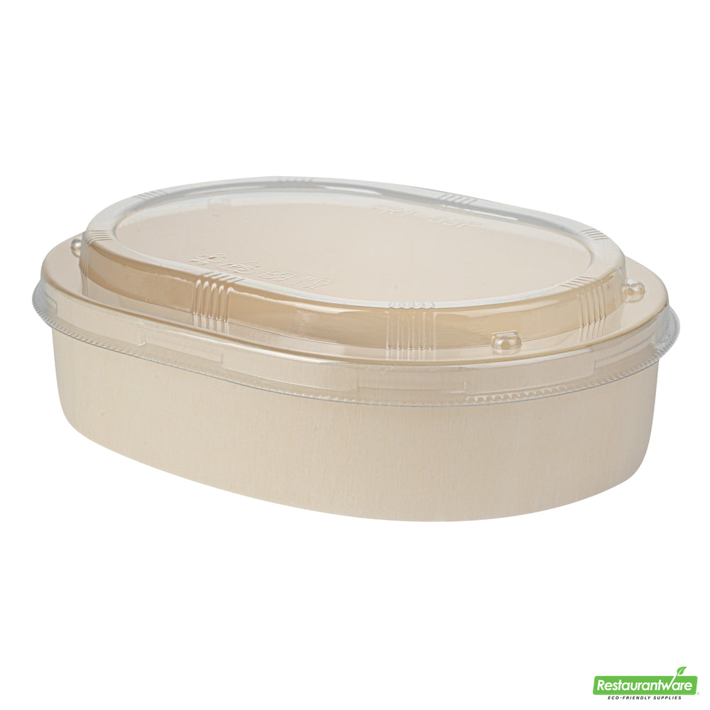 Wholesale Restaurantware Taipei Clear Plastic Lid - Fits Oval Poplar Container- Bulk