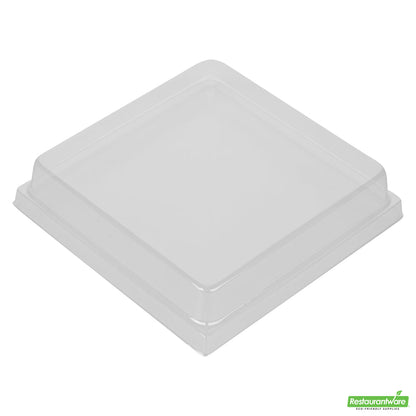 Wholesale Restaurantware Taipei Clear Plastic Lid - Fits Square Poplar Straight Container- Bulk