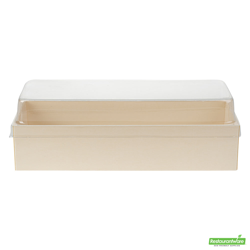 Wholesale Restaurantware Taipei Clear Plastic Lid - Fits Rectangle Poplar Long Straight Container- Bulk