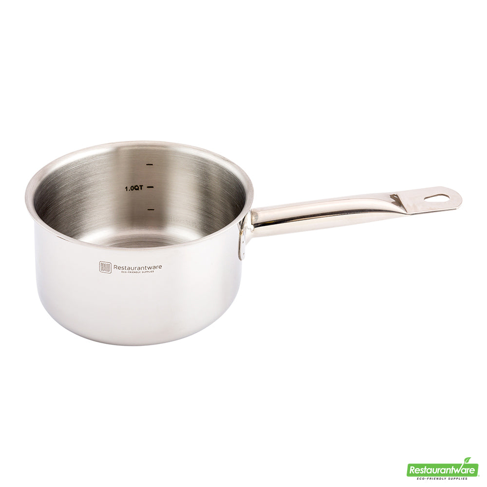 Wholesale Restaurantware Met Lux 1.5 Qt Stainless Steel Sauce Pan - Induction Ready, Single Handle- Bulk