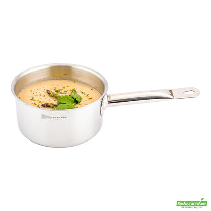 Wholesale Restaurantware Met Lux 1.5 Qt Stainless Steel Sauce Pan - Induction Ready, Single Handle- Bulk