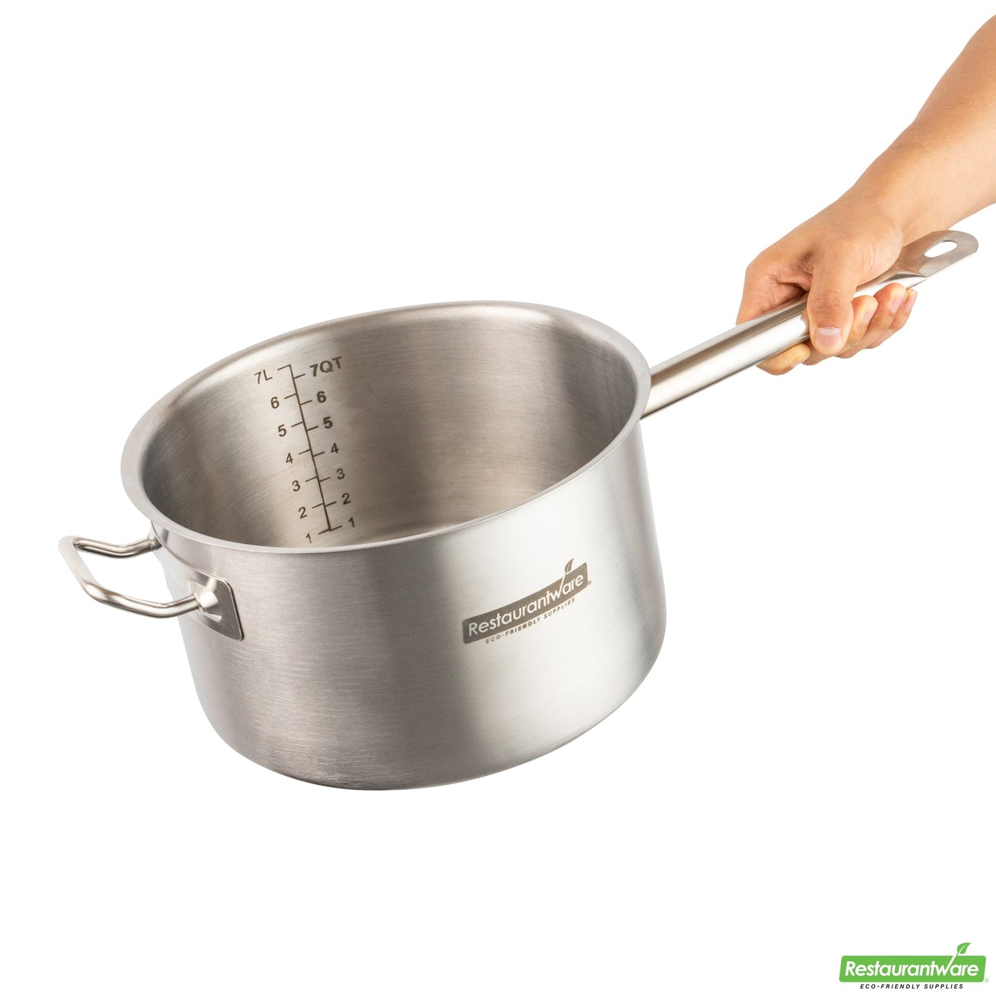 Wholesale Restaurantware Met Lux 7.5 Qt Stainless Steel Sauce Pan - Induction Ready, Dual Handle- Bulk