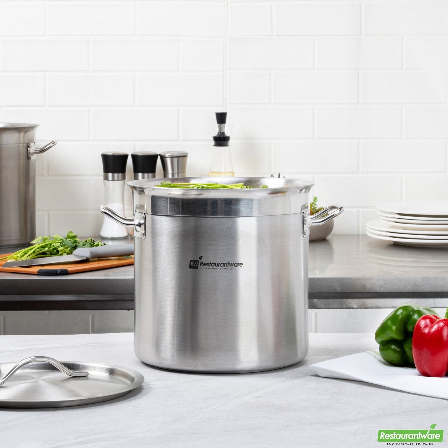 Wholesale Restaurantware 13.5 Qt Stainless Steel Stock Pot - Induction Ready - 14" X 10.8" X 10.3"- Bulk