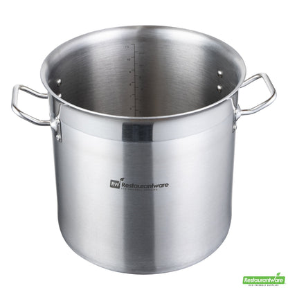 Wholesale Restaurantware 13.5 Qt Stainless Steel Stock Pot - Induction Ready - 14" X 10.8" X 10.3"- Bulk