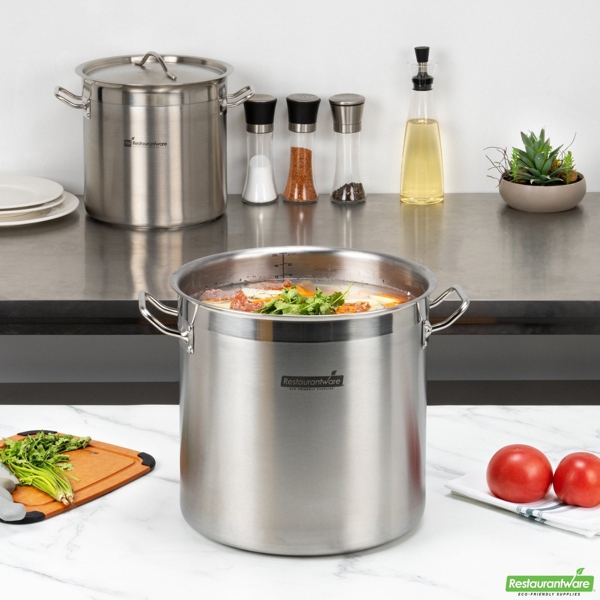 Wholesale Restaurantware Met Lux 21 Qt Stainless Steel Stock Pot - Induction Ready- Bulk