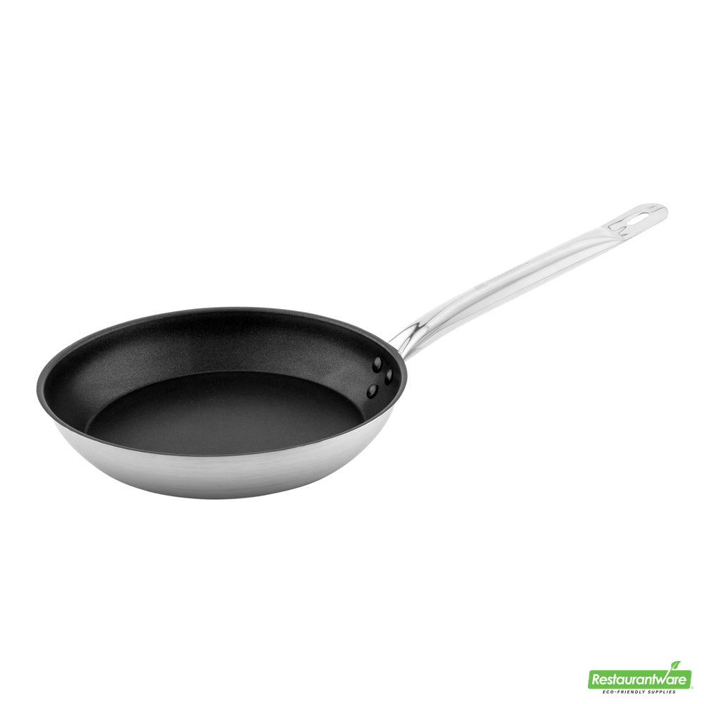 Wholesale Restaurantware Met Lux Round Stainless Steel 10 Fry Pan - Non-Stick, Induction Ready- Bulk