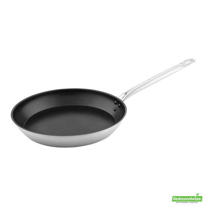 Wholesale Restaurantware Met Lux Round Stainless Steel 12 Fry Pan - Non-Stick, Induction Ready- Bulk